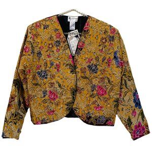 Vintage ANA MORI Indonesian Batik Beaded Shrug Jacket Asian Art All Sz NWT Crop